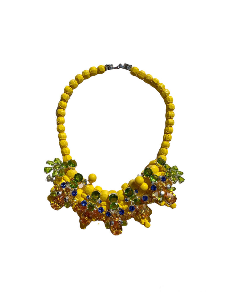 EK THONGPRASERT - Yellow silicone necklace with swarovski crystals