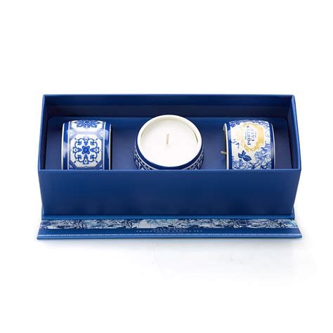Portus Cale Gold & Blue Fragranced Candle Set